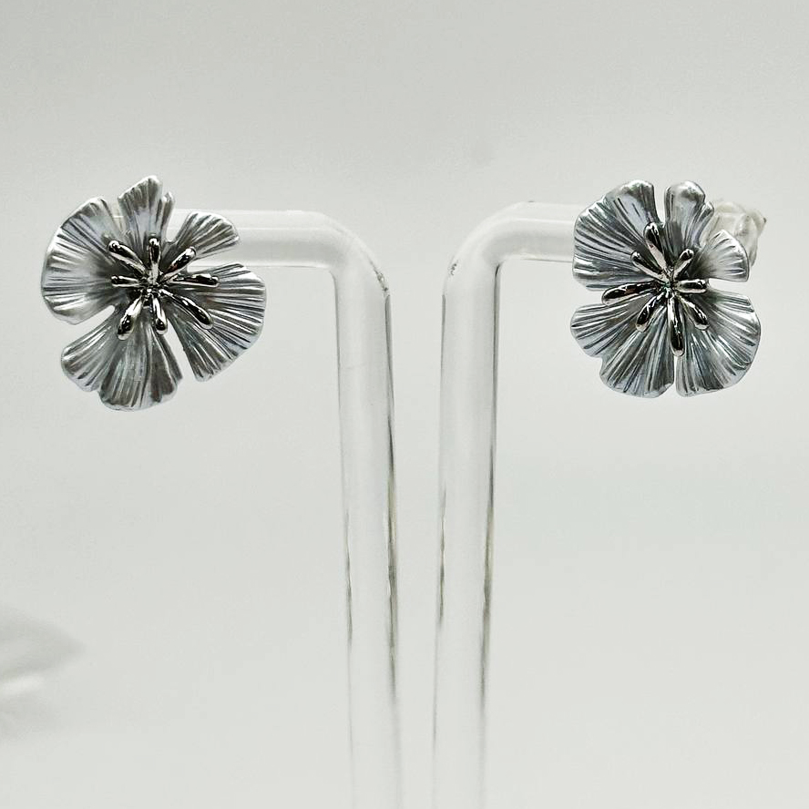 Готовые серьги размер 19мм цвет серебро